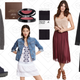 Cashmere Sweater, $35 | Sandals, $14 | Lip and Cheek Tint, $4 | Denim Jacket, $14 | 2-Pack Tights, $5 | Satin Skirt, $14 | Long Shirt Dress, $24